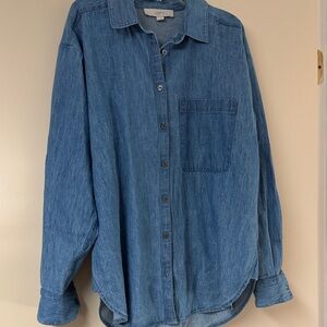 LOFT Blue Denim Shirt - Classic Button-Up. Small. Nvr worn